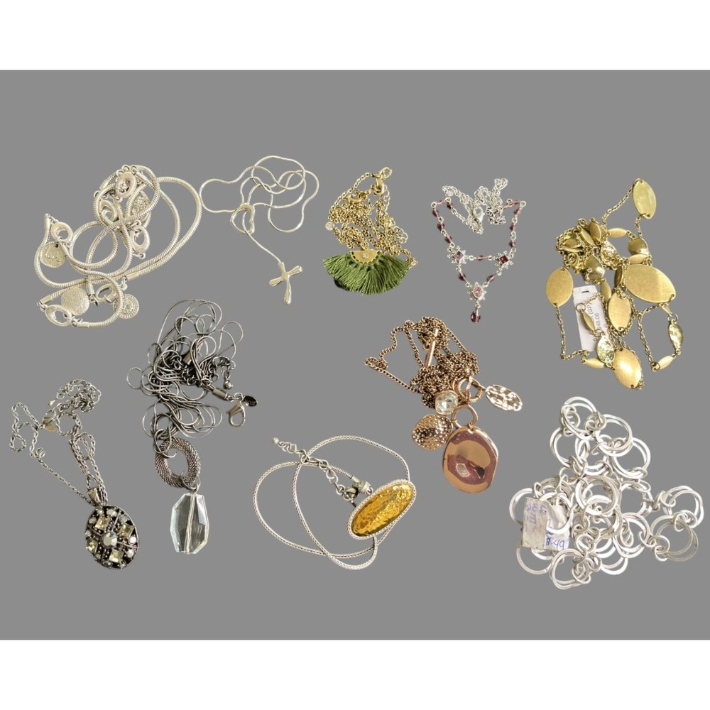 NECKLACE/PENDANT Bundle/Lot of 10, Premier Designs CHAINS PENDANTS Gold Silver